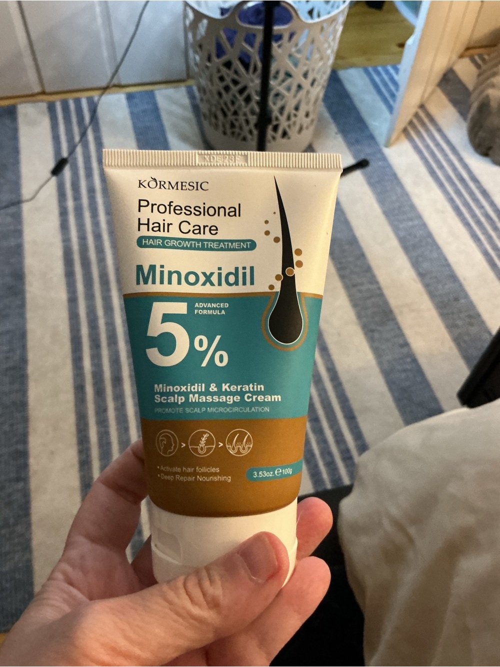 Kormesic Minoxidil 5% Scalp Massage Cream - Teal & White